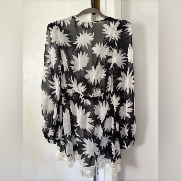 PatBo Dahlia Fringe Cover Up Robe Dress - Picture 3 of 11